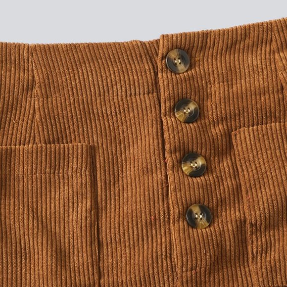 Six Eight Ten Brown Corduroy Mini Skirt - Picture 3 of 8